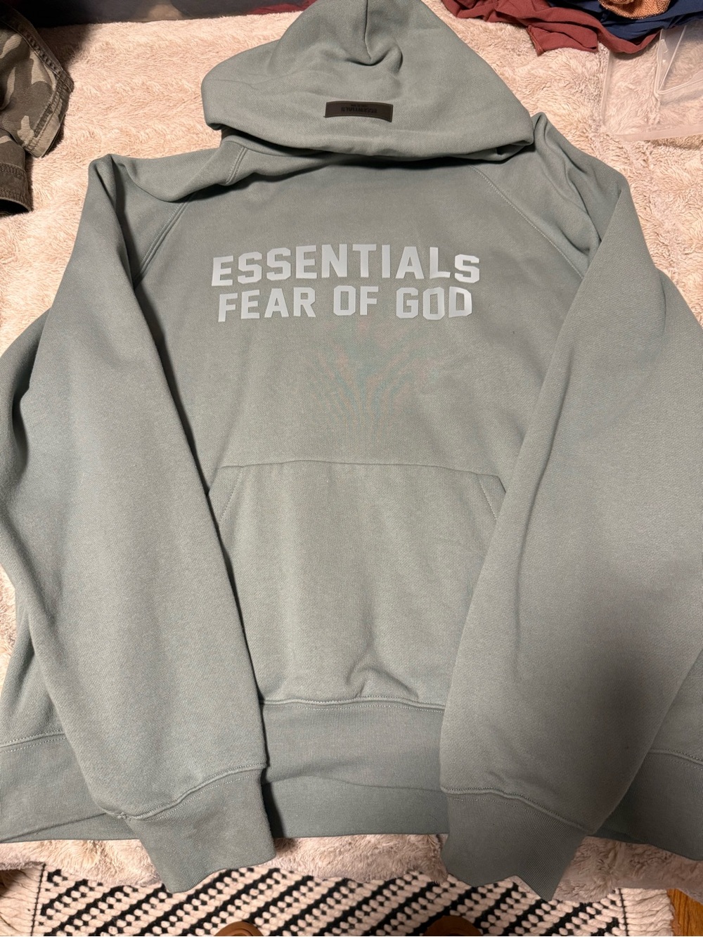 Essentials Fear of God Crewneck Hoodie in Sage Green
